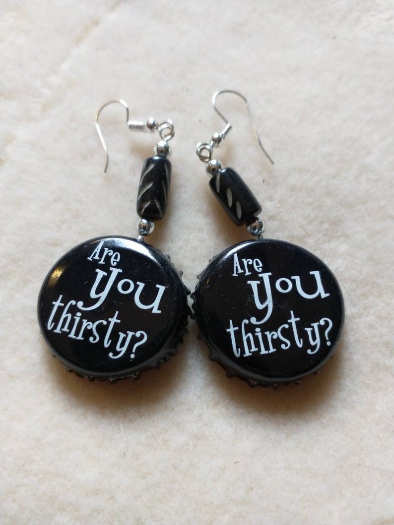 Are You Thirsty Soda Bottle Cap Earrings image 1