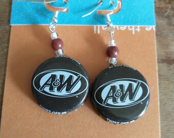 A&W Soda Bottle Cap Earrings