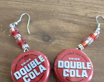 Dubbele Cola Soda flesdop oorbellen