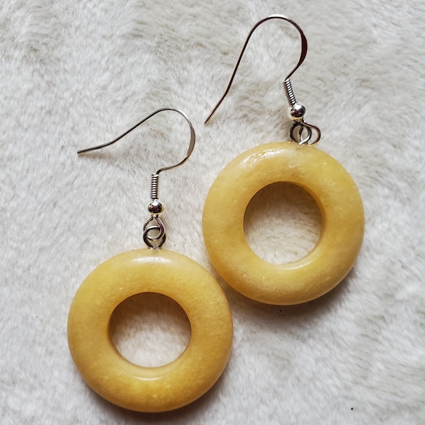 Yellow Jade Earrings