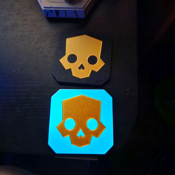 Glow-In-The-Dark Helldivers 2 Coaster, 2 Pack, 3D Printed, Handmade Hell Divers Coaster Gift, Hell Divers Game Prop, Family Gift, Liberty