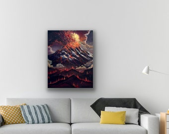 Volcano Eruption Painting