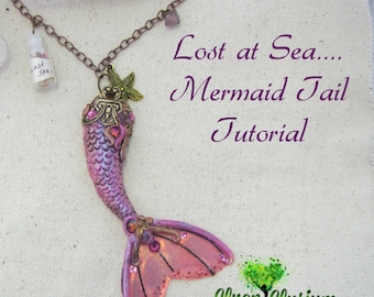 Polymer Clay Mermaid Tail Tutorial.  Instructions for sculpting a DIY necklace.