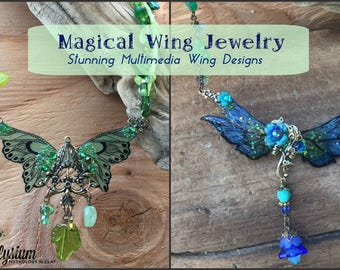 Magical Wing Necklace Tutorial.  How to DIY Craft Angel or Fairy Wing Jewelry in Plastic.