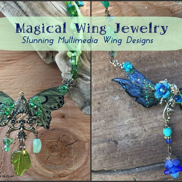 Magical Wing Necklace Tutorial.  How to DIY Craft Angel or Fairy Wing Jewelry in Plastic.