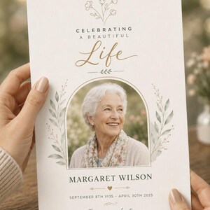 Editable Funeral Program Template | Canva Memorial Program | Instant Download & Print
