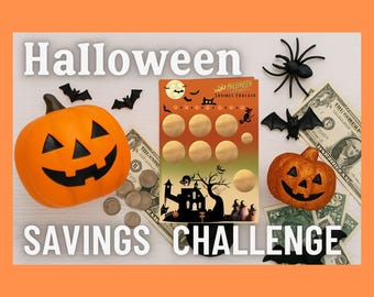 Halloween Katzen Spar-Challenge: Laminierter Scratch-Off Budget Tracker