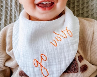 Tennessee Inspired Football Game Day Bib - hand embroidered