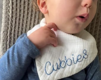 Chicago baseball baby bib | hand embroidered game day bib
