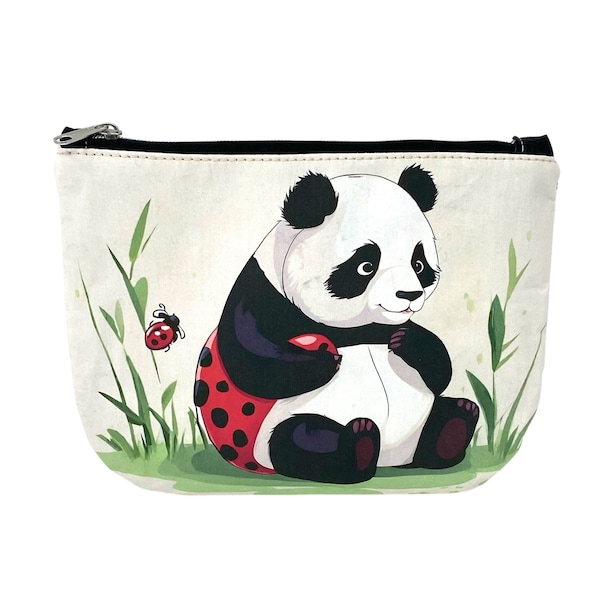 Borsa per cosmetici Panda e coccinella a pois, borsa per il lavaggio, organizer per borse, borsa da viaggio, porta passaporto, riempitivo per calze, regalo per la mamma, Natale