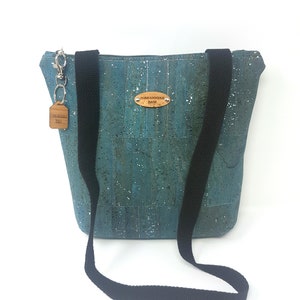 Cork Leather Turquoise Silver Vegan Eco Friendly Handbag - Etsy