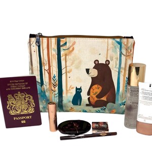 The Bear and the Cat Cosmeticatas, toilettas, opberger handtas, reistas, paspoorthouder, kousvuller, cadeau voor moeder, cadeau voor vriend