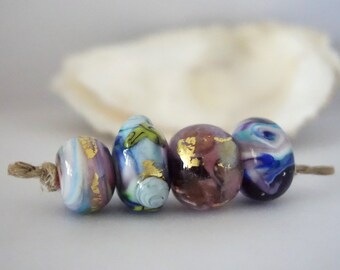 4 Handmade Lampwork Beads