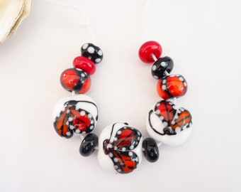 11 Handmade Lampwork Beads