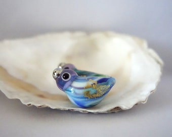 Bird Bead Pair Handmade Lampwork