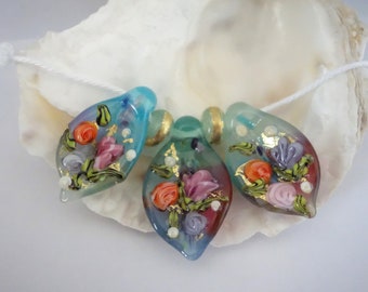 5 Handmade Lampwork Beads