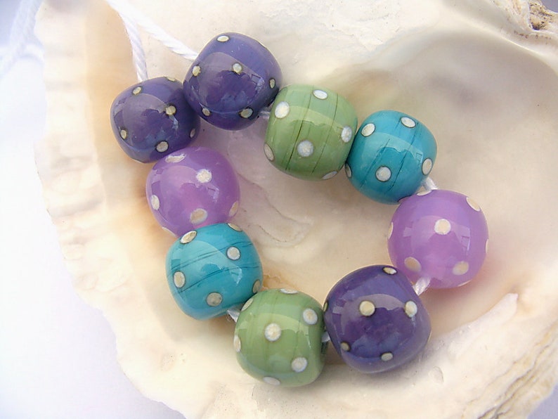 9 Handmade Lampwork Beads