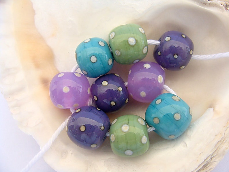 9 Handmade Lampwork Beads