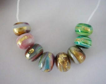 8 Handmade Lampwork Beads
