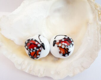 2 Handmade Lampwork Beads