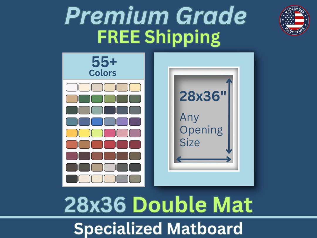 28x36 Custom Premium Double Matboard | 50+ Colors | Acid Free | 28x36 ...
