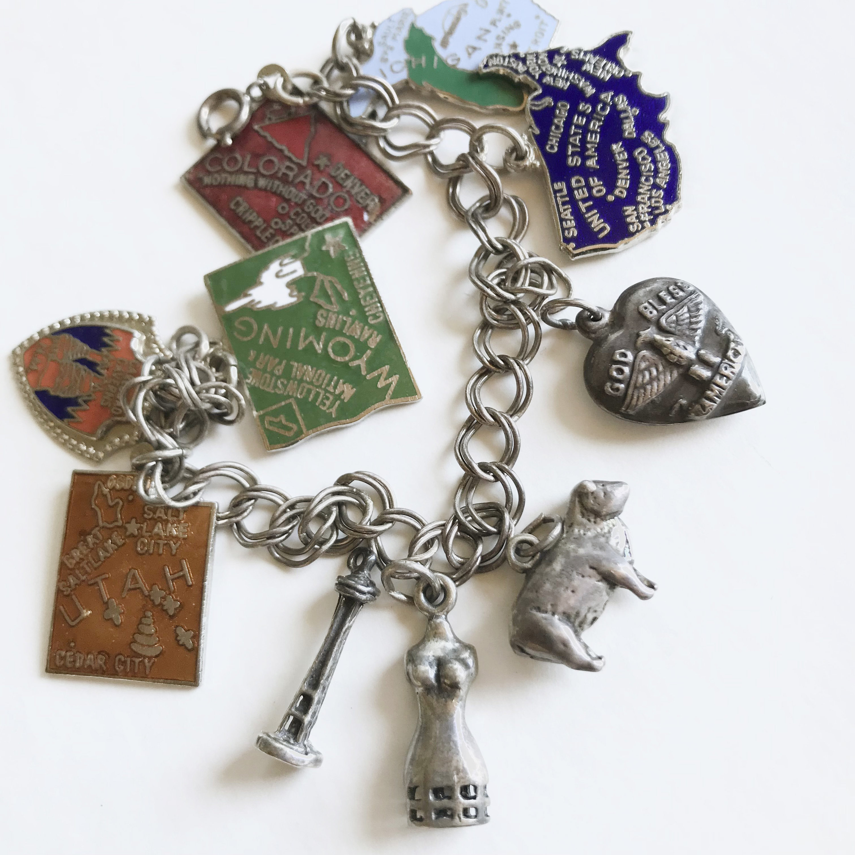 Vintage Enameled US State Charms. Sterling Silver. Travel - Etsy