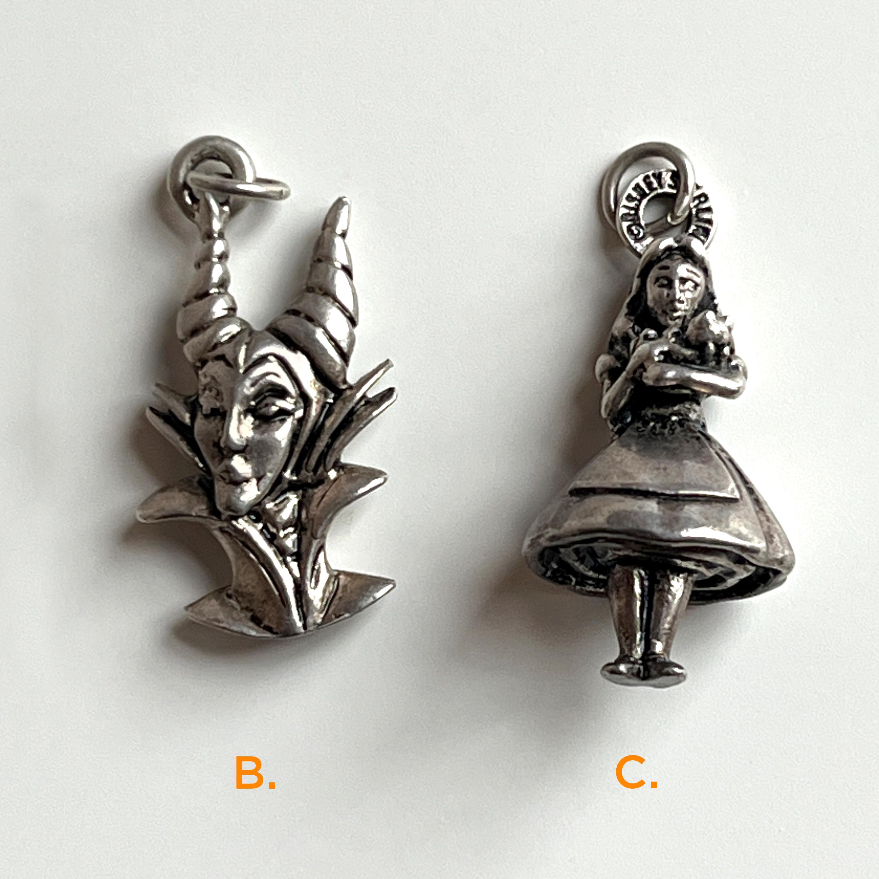 Vintage 1980s Sterling Silver Disney Charms, Cinderella