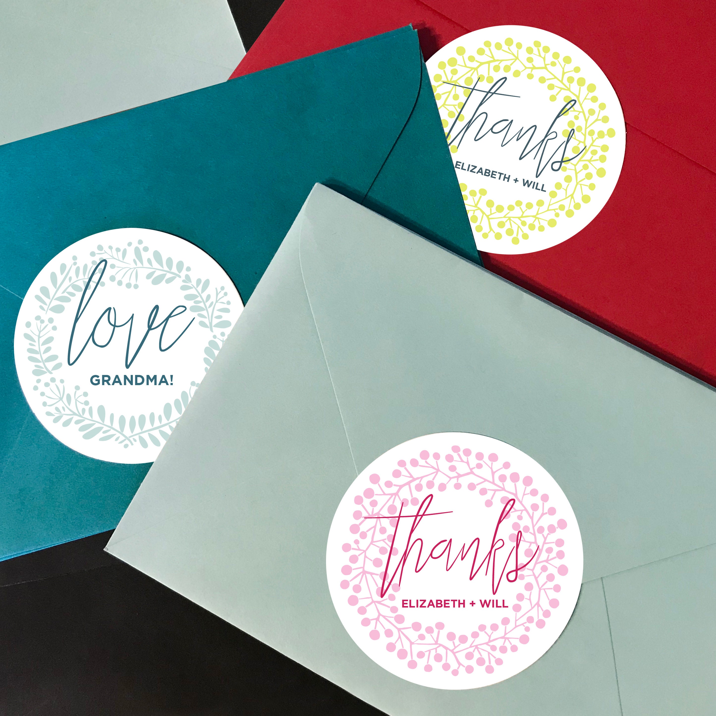 CUSTOM Thank You STICKERS //Kitchen Storage Gift Bags Bakery Etsy
