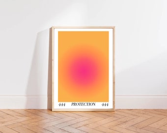 Pink and Orange Sunset Aura Poster-444 Angel Number