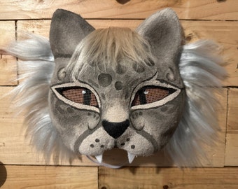 Katzen Maske. Luchs/Leoparden inspiriert. Therian / pelziges, Kostüm