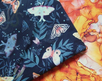 Night Moths Reversible Cloth Lunch Napkin Set