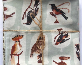 Bird Cloches Reversible Cloth Lunch Napkin Set