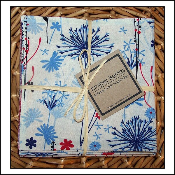 Fireworks Floral Pair of Cloth Lunch Napkins