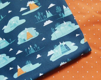 Mountain Cloud Forest Reversible Cloth Lunch Napkin Set