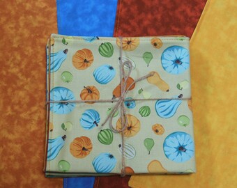 Colorful Winter Squash Reversible Cloth Lunch Napkin Set