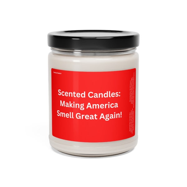 Bougies drôles - Cadeaux drôles - Cadeaux pour bâillons - Bougie politique Making America Smell Great Again par CandleComedy Bougie de soja parfumée, 9 oz RedLabel