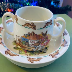 Vintage Beatrix Potter Bunnikins Cup & Bowl Set