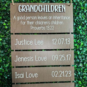 Grandchildren Sign SVG | Family Quote Laser Cut File | Glowforge & Cricut Digital Download