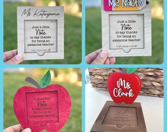 Sticky Note Holder SVG – Teacher Appreciation Digital File – Laser Cut Design for Glowforge or Cricut