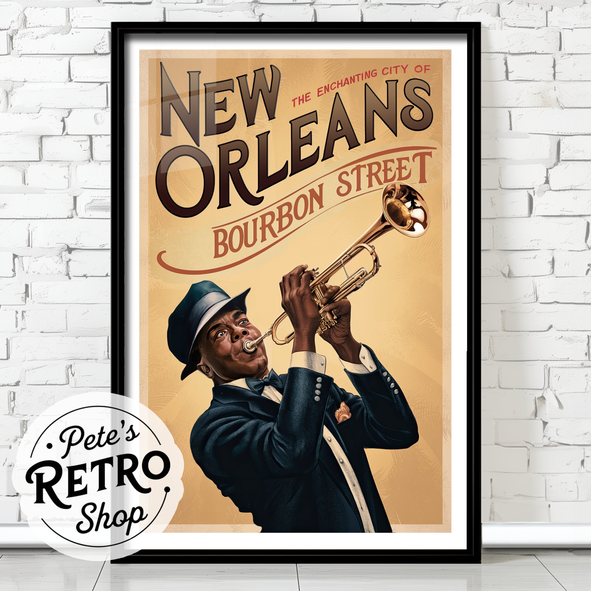 New Orleans Retro Travel Poster or Canvas Print. Bourbon Street Vintage ...