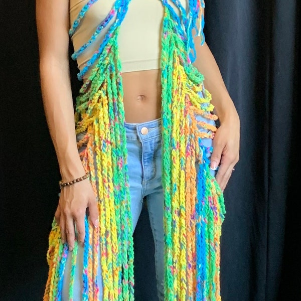 Crochet Pattern Rainbow Chain Vest