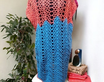 Ocean Waves(os) Tunic Blue/Red/Coral Multi