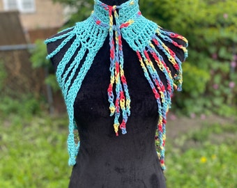 Wusulu African Inspired Neckwear -Ready to wear- Blue/Multi- color