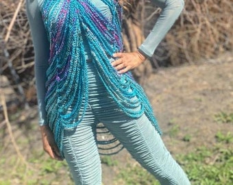 Versatile Chain Wrap - Ready to Wear - Teal and Multi