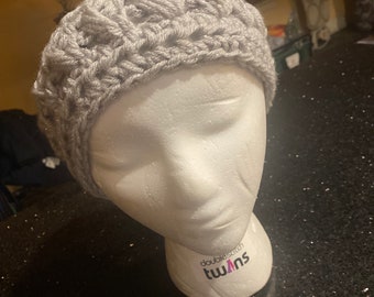 Textured Earwarmer/ Headband - Ready to Wear - Shimmering Silver