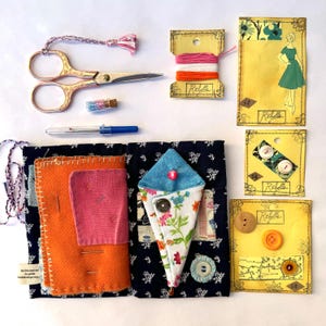 Large Handmade Needle & Pins Book With Scissor Holder Complete Sewing Notion Sewing Kit for Slow Stitching Sewing Accessory Case For Quilter