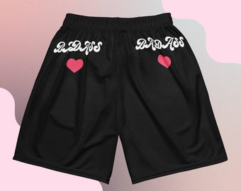 Badass, Black Basketball Shorts with Hearts