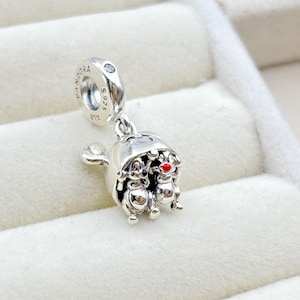 Handmade 925 Sterling silver Disney Chip & Dale Mickey Ear Hat Charm Pendant /Fit Necklaces and Bracelets / Gift for her