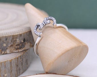 925 Sterling Silver  Minnie Mouse Stackable Ring , Gift For Her, Gift for lover, Gift for Mother ,Gifts for daughters