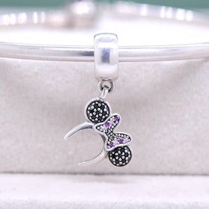 Sterling Silver Disney Minnie Mouse Headband Dangle Charm / Fit Charm Bracelet Necklace/ Gift for girlfriend / Birthday Gift